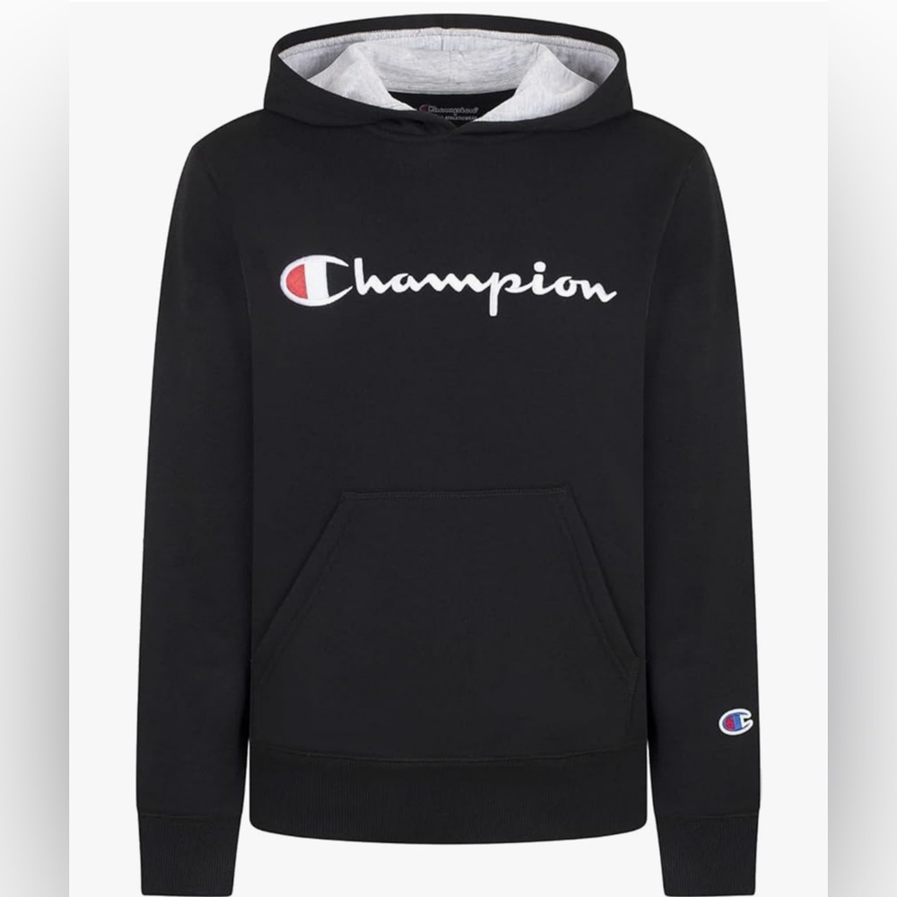 Champion Black Pullover with Logo
